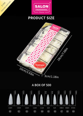 Lange Stiletto nagel tips Full Cover Valse nagel tips met doos Natuurlijke Matte Valse Nagels