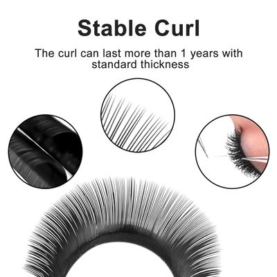 Luxe YY-vorm handgemaakte wimperverlenging 0,10 mm Dikte D Curling Fake Lashes Aanbod