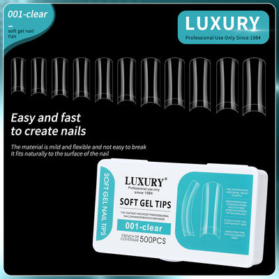 Luxe heldere zachte gel nagel tips vierkant vorm valse nagels voor nagel verlenging
