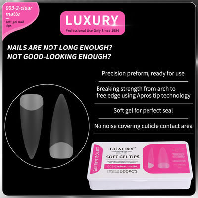 500pcs luxe heldere matte scherpe vorm valse nagels voor nagelkunst