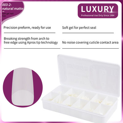 500pcs/doos Professionele natuurlijke matte scherpe vorm nep nagels voor doe-het-zelf manicure