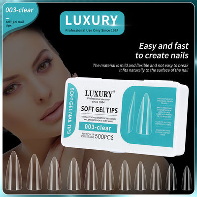 Soft gel nagel tips 500pcs/box acryl nagels druk op nagels voor nagelkunst ontwerp manicure gereedschappen