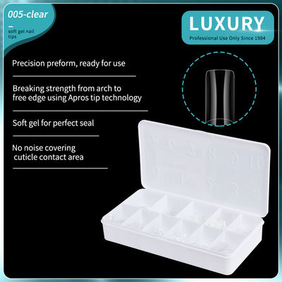 500pcs/Box Vierkante vorm Valse nagels Helder Volledige cover Valse nagel tips voor vrouwen