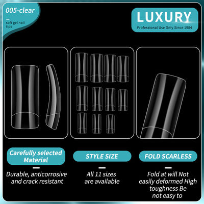 500pcs vierkante nepnagels acryl natuurlijke heldere herbruikbare nepnagel tips voor nagelkunst doe het zelf