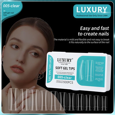 500pcs/Box Vierkante vorm Valse nagels Helder Volledige cover Valse nagel tips voor vrouwen