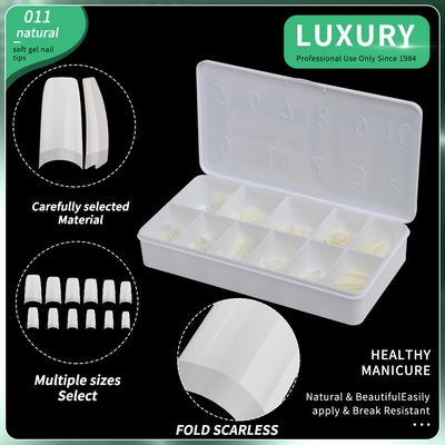 500pcs Medium Ballerina Shape Valse Nagel Tips Halve Cover Acryl Valse Nagels Kunstmatige Nagel Tips 11 maten