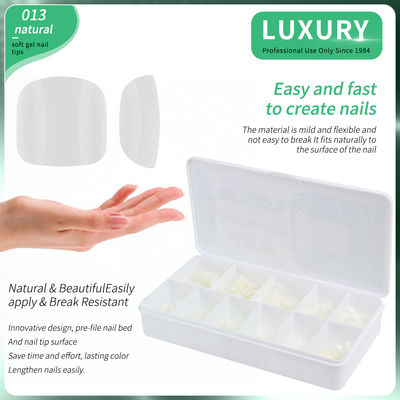 Valse teennagels 500pcs/Box Soft Gel Full Cover Toe Nail Tips Natuurlijke kleur Valse teennagel Voor Nagelsalons