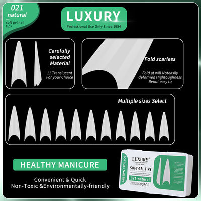 500 stuks per doos Ultra dunne stiletto nagels natuurlijke naadloze scherpe vorm valse nagels voor vrouwen en meisjes