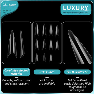 500pcs nagelspits halve cover druk op nagels helder valse nagels lange stiletto valse nagels voor nagelverlenging