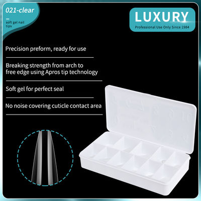 500pcs nagelspits halve cover druk op nagels helder valse nagels lange stiletto valse nagels voor nagelverlenging