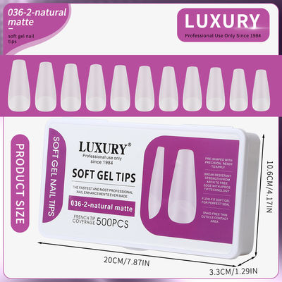 500pcs/Box Amandelvormige natuurlijke matte valse nagels 11 maten Acryl gel nagel kunst verlengstukken voor vrouwen
