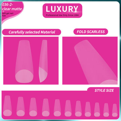 Medium Acrylic Fake Nails 500PCS/Box Long Coffin Shape Fake Nails voor nagelverlenging 11 maten