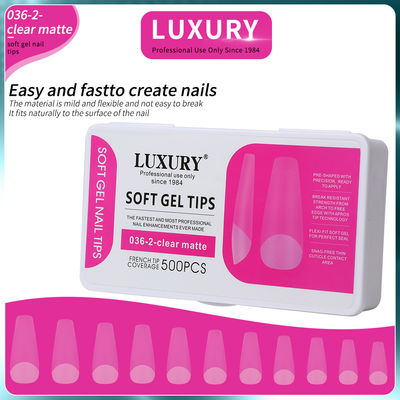 Medium Acrylic Fake Nails 500PCS/Box Long Coffin Shape Fake Nails voor nagelverlenging 11 maten