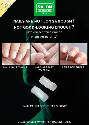 Professionele valse nagel tips natuurlijke heldere kleur full cover kunstmatige vingernagels halve cover Franse nagel tips