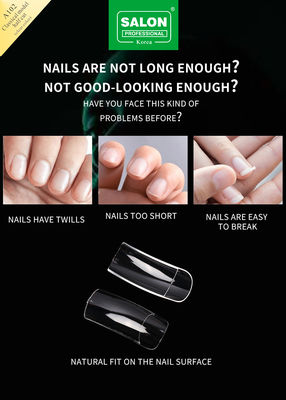 Custom Logo Nail Quick Building Extension Tool Full Cover Long Clear False Nail Tips Kunstmatige nagels