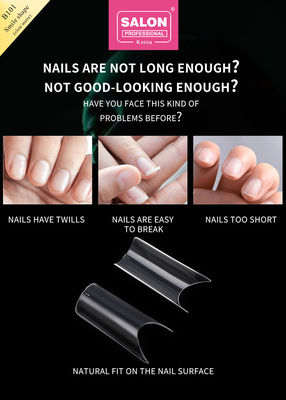 ABS Clear Matte Full Cover Fake Nails Smile Shape voor salon en doe-het-zelf Nails Extension Kunst