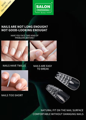 500pcs ladder vorm nagel tips set geïmprimeerd glas valse nagels met opslag doos acryl nagel kunst kit voor salon