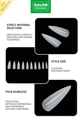 Lang Stiletto Nagel Tips Volle cover Natuurlijke kleur Valse nagels met doos voor nagelsalons