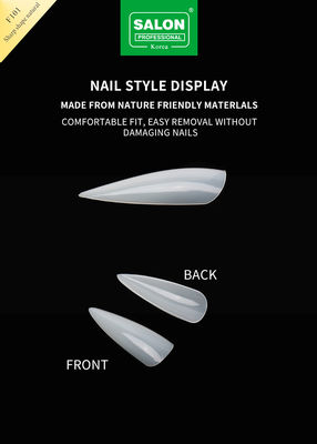 Lang Stiletto Nagel Tips Volle cover Natuurlijke kleur Valse nagels met doos voor nagelsalons