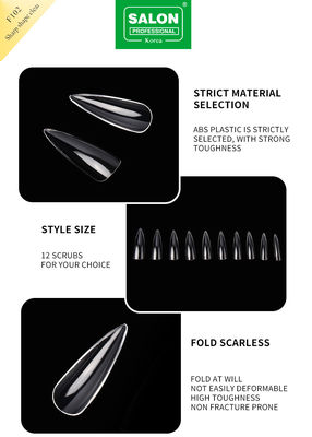 Lang zacht gel amandel op nagel 12 maten scherpe vorm acryl nagel tips voor nagel extensies