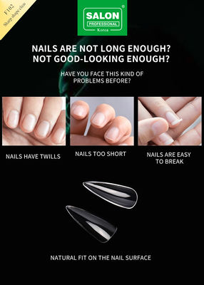 Lang zacht gel amandel op nagel 12 maten scherpe vorm acryl nagel tips voor nagel extensies
