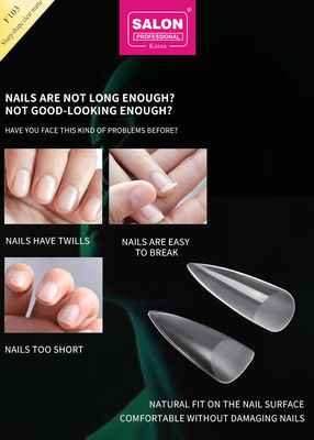 Matte heldere amandelnagels extra lange stiletto valse nagels scherpe vorm acryl valse nagel tips voor nagelkunst