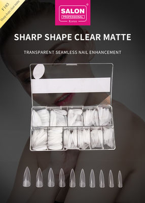Matte heldere amandelnagels extra lange stiletto valse nagels scherpe vorm acryl valse nagel tips voor nagelkunst