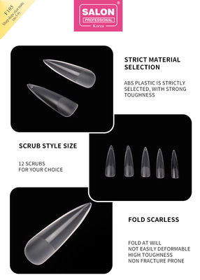 Duidelijke matte kleur acryl valse nagel tips set ultra-dunne scherpe vorm nagel kunst extensies