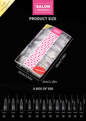 Duidelijke matte kleur acryl valse nagel tips set ultra-dunne scherpe vorm nagel kunst extensies
