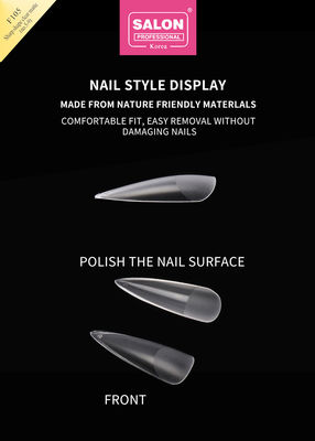Duidelijke matte kleur acryl valse nagel tips set ultra-dunne scherpe vorm nagel kunst extensies