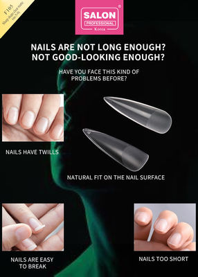Duidelijke matte kleur acryl valse nagel tips set ultra-dunne scherpe vorm nagel kunst extensies