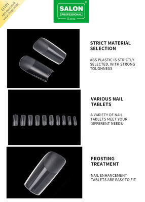 Full Matte Clear Acrylic Fake Nail Medium Square Press op nagels voor nagelverlenging Manicure Tools