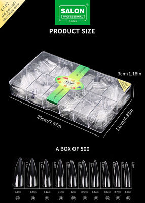 Professionele ABS scherpe vorm valse nagels Full Clear Acrylic valse nagel tips 12 maten voor thuis DIY