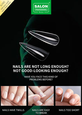 Professionele ABS scherpe vorm valse nagels Full Clear Acrylic valse nagel tips 12 maten voor thuis DIY