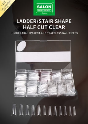 Falsche kunstmatige nagels ABS Duidelijke laddervorm Falsche nagels Handgemaakte zachte gels druk op nagels Groothandelsprijs