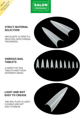 Scherpe vorm natuurlijke nagel tips half cover acryl nep nagels voor doe-het-zelf nagelkunst salon 500pcs/doos