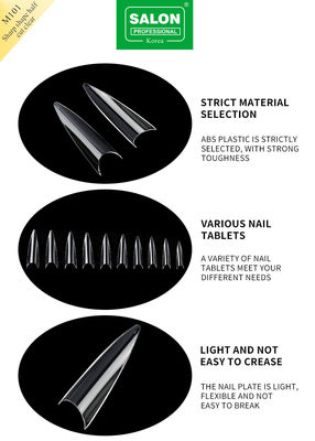 Scherpe vorm valse nagels Halve cover ABS Acryl valse nagels Groothandel