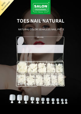 Natuurlijke kleur valse teennagels set full cover acryl teentjes nagel voor salon-afwerking nagelkunst