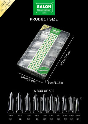 Scherpe vorm halve cover vingers Nagelkunst Schoonheid voor Nagel Extension Design