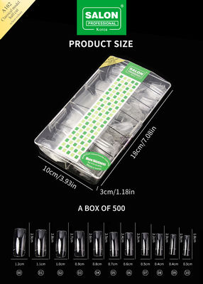 Salon Professionele Nagels Duidelijke Kleur Volle dekmantel Valse Nagels Voor Nagelverlenging 500pcs/Doos