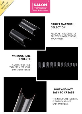 Kunstmatige nagels ABS heldere kleur 500 stuks makkelijke toepassing valse nagels voor salon nagelkunst