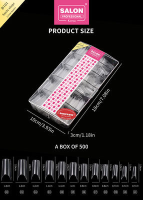 Kunstmatige nagels ABS heldere kleur 500 stuks makkelijke toepassing valse nagels voor salon nagelkunst