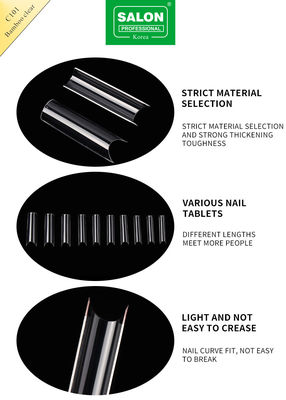 OEM Full Cover Bamboe Duidelijke Soft Gel Valse Nagels Ontwerpen Kunstmatige Nagel Tips