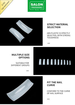 Fake nagel full cover Natural ABS Eagle Mouth Clear in 12 maten voor nagelsalon