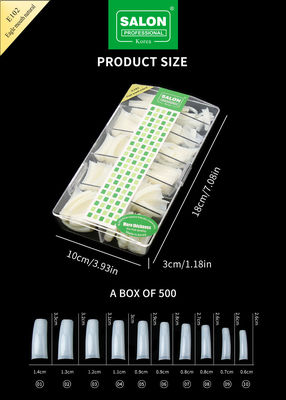 Fake nagel full cover Natural ABS Eagle Mouth Clear in 12 maten voor nagelsalon