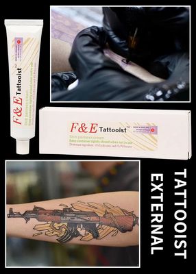 F&E Tattooist Anesthetic Cream with 6% Lidocaine and 4% Prilocaine for Fast Pain Relief in 10 Minutes Exposure Time