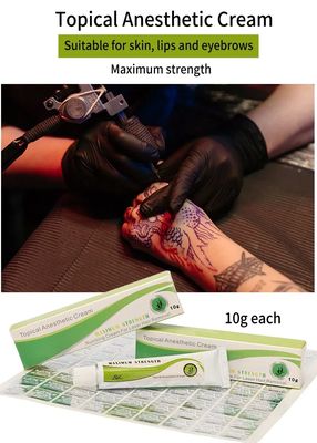 10 g tatoeage verdoofde crème voor 3-4 uur pijnloos met 2-3 mm dikte en 50-60 minuten aanbrengen