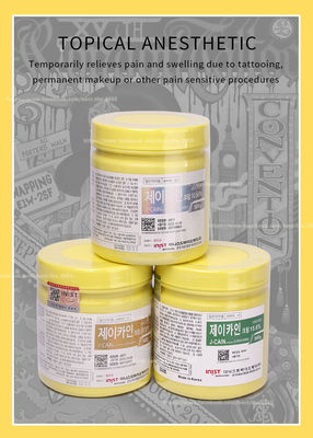 J-CAIN 500 Gram Koreaanse Tatoegering die Room Groen Rood Blauw Gouden Zilveren Etiket 15,6% gevoelloos maakt OEM 29,9% Pakket Goede Prijs