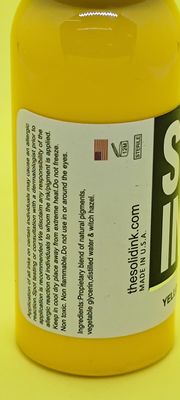 Van de de Tatoegeringsinkt van 120ML 260ML Helder Geel Giftig Organisch de Tatoegeringspigment niet
